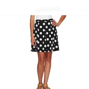 Susan Graver Black and White Polka Dot Skirt